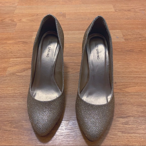 Call it Spring gold glitter low heels - Picture 1 of 2